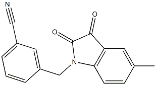 3-[(5-methyl-2,3-dioxo-2,3-dihydro-1H-indol-1-yl)methyl]benzonitrile Struktur