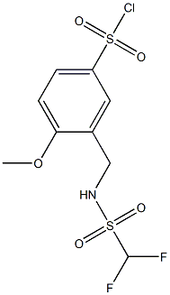 3-[(difluoromethane)sulfonamidomethyl]-4-methoxybenzene-1-sulfonyl chloride Struktur