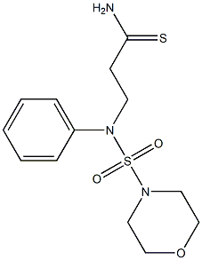 3-[(morpholine-4-sulfonyl)(phenyl)amino]propanethioamide Struktur