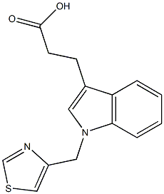 3-[1-(1,3-thiazol-4-ylmethyl)-1H-indol-3-yl]propanoic acid Struktur