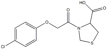 3-[2-(4-chlorophenoxy)acetyl]-1,3-thiazolidine-4-carboxylic acid Struktur