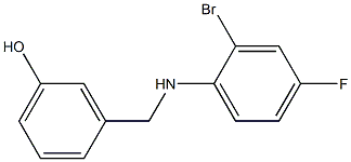 3-{[(2-bromo-4-fluorophenyl)amino]methyl}phenol Struktur