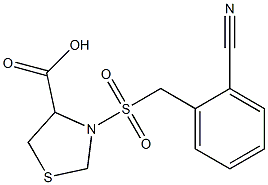 3-{[(2-cyanophenyl)methane]sulfonyl}-1,3-thiazolidine-4-carboxylic acid Struktur