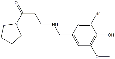 3-{[(3-bromo-4-hydroxy-5-methoxyphenyl)methyl]amino}-1-(pyrrolidin-1-yl)propan-1-one Struktur