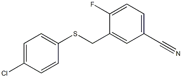 3-{[(4-chlorophenyl)sulfanyl]methyl}-4-fluorobenzonitrile Struktur