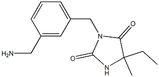 3-{[3-(aminomethyl)phenyl]methyl}-5-ethyl-5-methylimidazolidine-2,4-dione Struktur