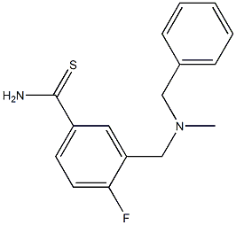 3-{[benzyl(methyl)amino]methyl}-4-fluorobenzenecarbothioamide Struktur