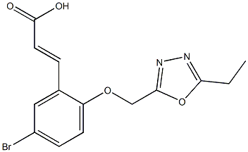 3-{5-bromo-2-[(5-ethyl-1,3,4-oxadiazol-2-yl)methoxy]phenyl}prop-2-enoic acid Struktur