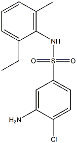 3-amino-4-chloro-N-(2-ethyl-6-methylphenyl)benzene-1-sulfonamide Struktur