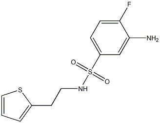 3-amino-4-fluoro-N-[2-(thiophen-2-yl)ethyl]benzene-1-sulfonamide Struktur