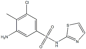 3-amino-5-chloro-4-methyl-N-(1,3-thiazol-2-yl)benzene-1-sulfonamide Struktur