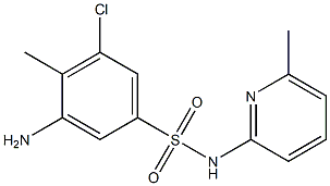 3-amino-5-chloro-4-methyl-N-(6-methylpyridin-2-yl)benzene-1-sulfonamide Struktur