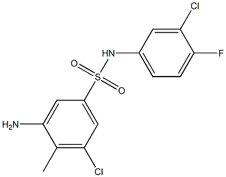 3-amino-5-chloro-N-(3-chloro-4-fluorophenyl)-4-methylbenzene-1-sulfonamide Struktur