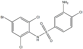 3-amino-N-(4-bromo-2,6-dichlorophenyl)-4-chlorobenzene-1-sulfonamide Struktur