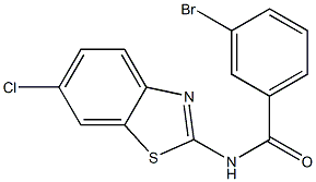 3-bromo-N-(6-chloro-1,3-benzothiazol-2-yl)benzamide Struktur