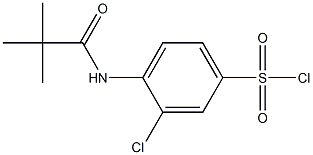 3-chloro-4-(2,2-dimethylpropanamido)benzene-1-sulfonyl chloride Struktur