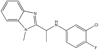 3-chloro-4-fluoro-N-[1-(1-methyl-1H-1,3-benzodiazol-2-yl)ethyl]aniline Struktur