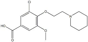 3-chloro-5-methoxy-4-[2-(piperidin-1-yl)ethoxy]benzoic acid Struktur