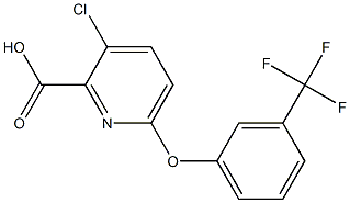 3-chloro-6-[3-(trifluoromethyl)phenoxy]pyridine-2-carboxylic acid Struktur