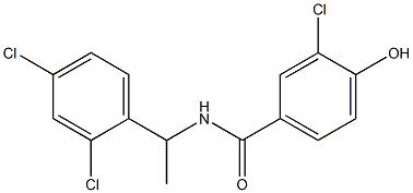 3-chloro-N-[1-(2,4-dichlorophenyl)ethyl]-4-hydroxybenzamide Struktur