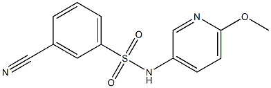 3-cyano-N-(6-methoxypyridin-3-yl)benzenesulfonamide Struktur