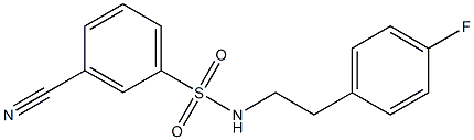 3-cyano-N-[2-(4-fluorophenyl)ethyl]benzene-1-sulfonamide Struktur