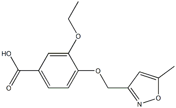 3-ethoxy-4-[(5-methyl-1,2-oxazol-3-yl)methoxy]benzoic acid Struktur