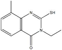 3-ethyl-2-mercapto-8-methylquinazolin-4(3H)-one Struktur