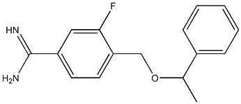 3-fluoro-4-[(1-phenylethoxy)methyl]benzenecarboximidamide Struktur