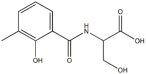 3-hydroxy-2-[(2-hydroxy-3-methylbenzoyl)amino]propanoic acid Struktur