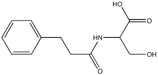 3-hydroxy-2-[(3-phenylpropanoyl)amino]propanoic acid Struktur