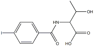 3-hydroxy-2-[(4-iodophenyl)formamido]butanoic acid Struktur