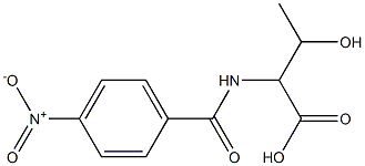 3-hydroxy-2-[(4-nitrobenzoyl)amino]butanoic acid Struktur