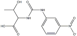 3-hydroxy-2-{[(3-nitrophenyl)carbamoyl]amino}butanoic acid Struktur