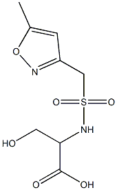 3-hydroxy-2-{[(5-methyl-1,2-oxazol-3-yl)methane]sulfonamido}propanoic acid Struktur