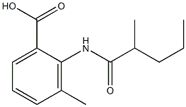 3-methyl-2-(2-methylpentanamido)benzoic acid Struktur