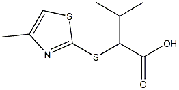 3-methyl-2-[(4-methyl-1,3-thiazol-2-yl)sulfanyl]butanoic acid Struktur