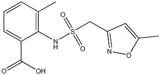 3-methyl-2-[(5-methyl-1,2-oxazol-3-yl)methanesulfonamido]benzoic acid Struktur