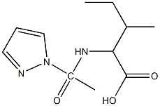 3-methyl-2-[1-(1H-pyrazol-1-yl)acetamido]pentanoic acid Struktur