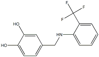 4-({[2-(trifluoromethyl)phenyl]amino}methyl)benzene-1,2-diol Struktur