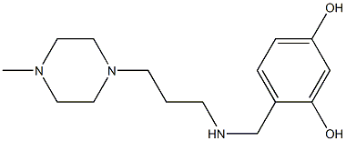 4-({[3-(4-methylpiperazin-1-yl)propyl]amino}methyl)benzene-1,3-diol Struktur