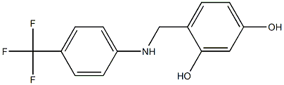 4-({[4-(trifluoromethyl)phenyl]amino}methyl)benzene-1,3-diol Struktur