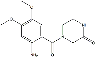 4-(2-amino-4,5-dimethoxybenzoyl)piperazin-2-one Struktur