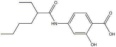 4-(2-ethylhexanamido)-2-hydroxybenzoic acid Struktur