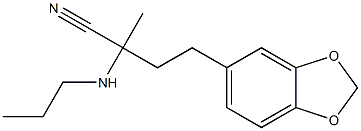 4-(2H-1,3-benzodioxol-5-yl)-2-methyl-2-(propylamino)butanenitrile Struktur