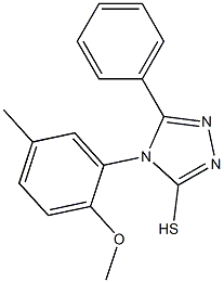 4-(2-methoxy-5-methylphenyl)-5-phenyl-4H-1,2,4-triazole-3-thiol Struktur