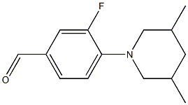 4-(3,5-dimethylpiperidin-1-yl)-3-fluorobenzaldehyde Struktur