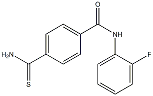 4-(aminocarbonothioyl)-N-(2-fluorophenyl)benzamide Struktur