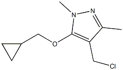 4-(chloromethyl)-5-(cyclopropylmethoxy)-1,3-dimethyl-1H-pyrazole Struktur