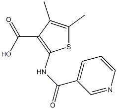 4,5-dimethyl-2-[(pyridin-3-ylcarbonyl)amino]thiophene-3-carboxylic acid Struktur